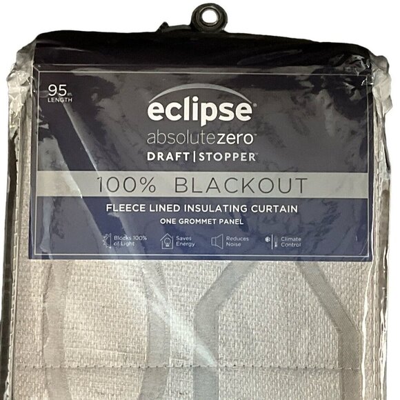 Eclispe Absolute Zero Fleece Lined Ambiance Lattice One Grommet Panel Light Gray - Picture 5 of 6